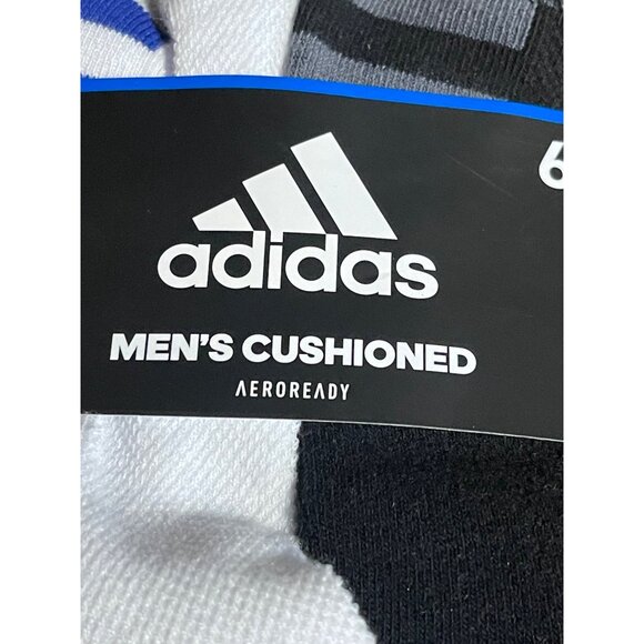 Adidas Mens Cushioned AEROREADY Socks 6-Pack Size 6-12 - Picture 6 of 7